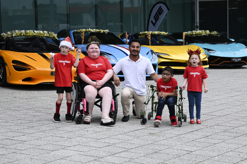 Little Telethon Stars check out supercars ahead of 2024 Alinta Energy Christmas Pageant